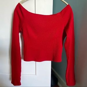 Red Brandy Melville Off the Shoulder Top